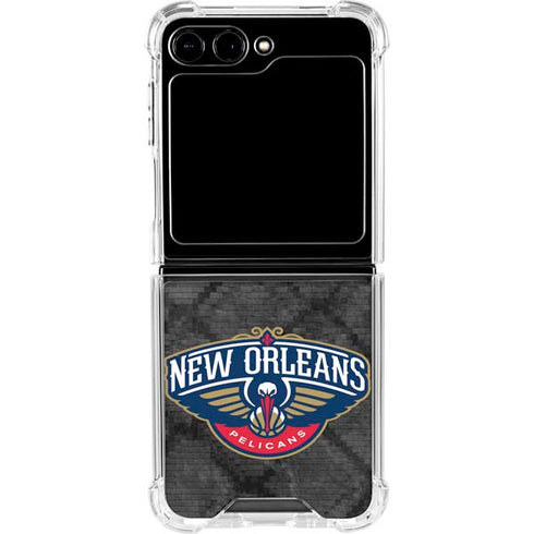 NBA New Orleans Pelicans Dark Rust Galaxy Z Flip6 Clear Case